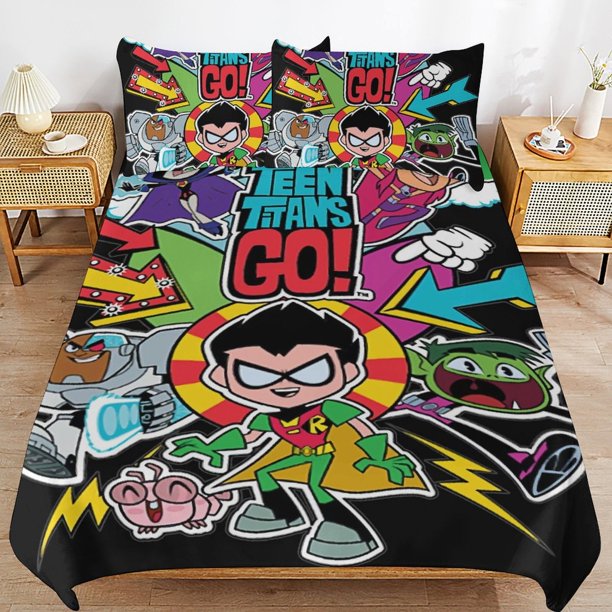 Teen Titans Go Cartoon Bedding Sets Ultra Soft Skin-Friendly Duvet Cover