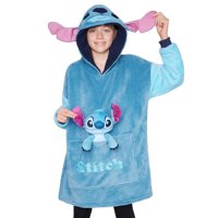 Sudadera Con Capucha Disney Blue Stitch, Forro Polar Sherpa Para Niños