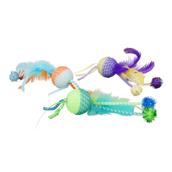 Juguete Gato Pelota Plumas Vibrant Life Colores Surtidos