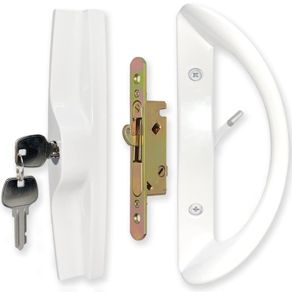 Manija para Puerta Deslizante ALLYWASAI Blanca con Juego de Cerradura
