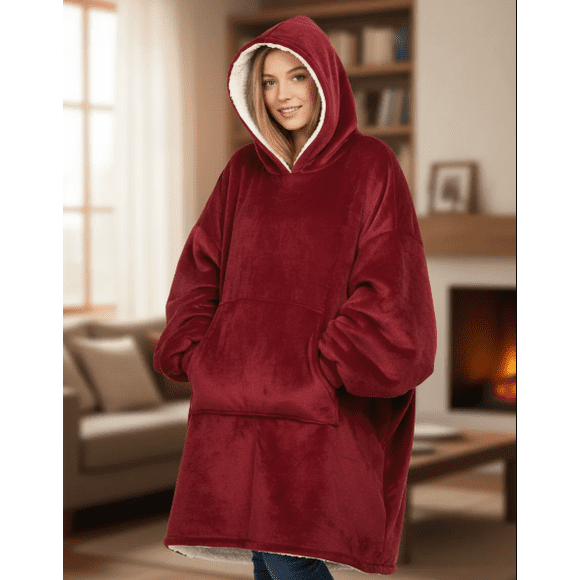 Manta Capucha Poleron De Invierno Sueter Sherpa Unisex
