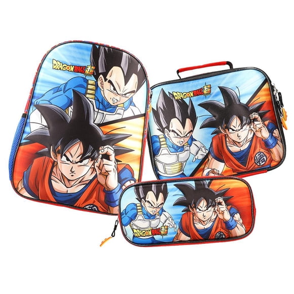 Set Mochilas 3 en 1 Dragon Ball S Infantil Azul Naranja 14L