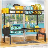 Estante Para Secar Platos Sobre El Fregadero Arstpeoe, 2 Niveles, 4 Cestas