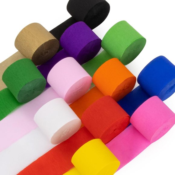 MAQIHAN Party Crepe Paper Streamers 12 Roll 984ft Rainbow