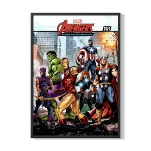 Creango - Cuadro Poster Enmarcado Avengers Marvel Decorativo