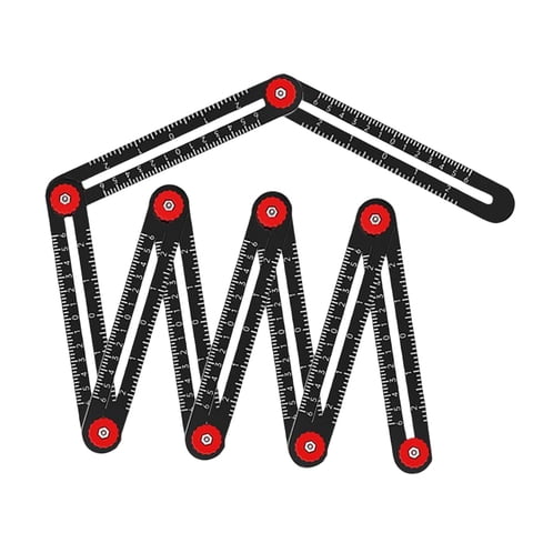 Magideal - Regla De Medición De Múltiples Ángulos De Aleación De Aluminio Buscador De Localizador De Apertura De Baldosas De Cerámica Regla De Múltiples Pliegues , 9 Sección