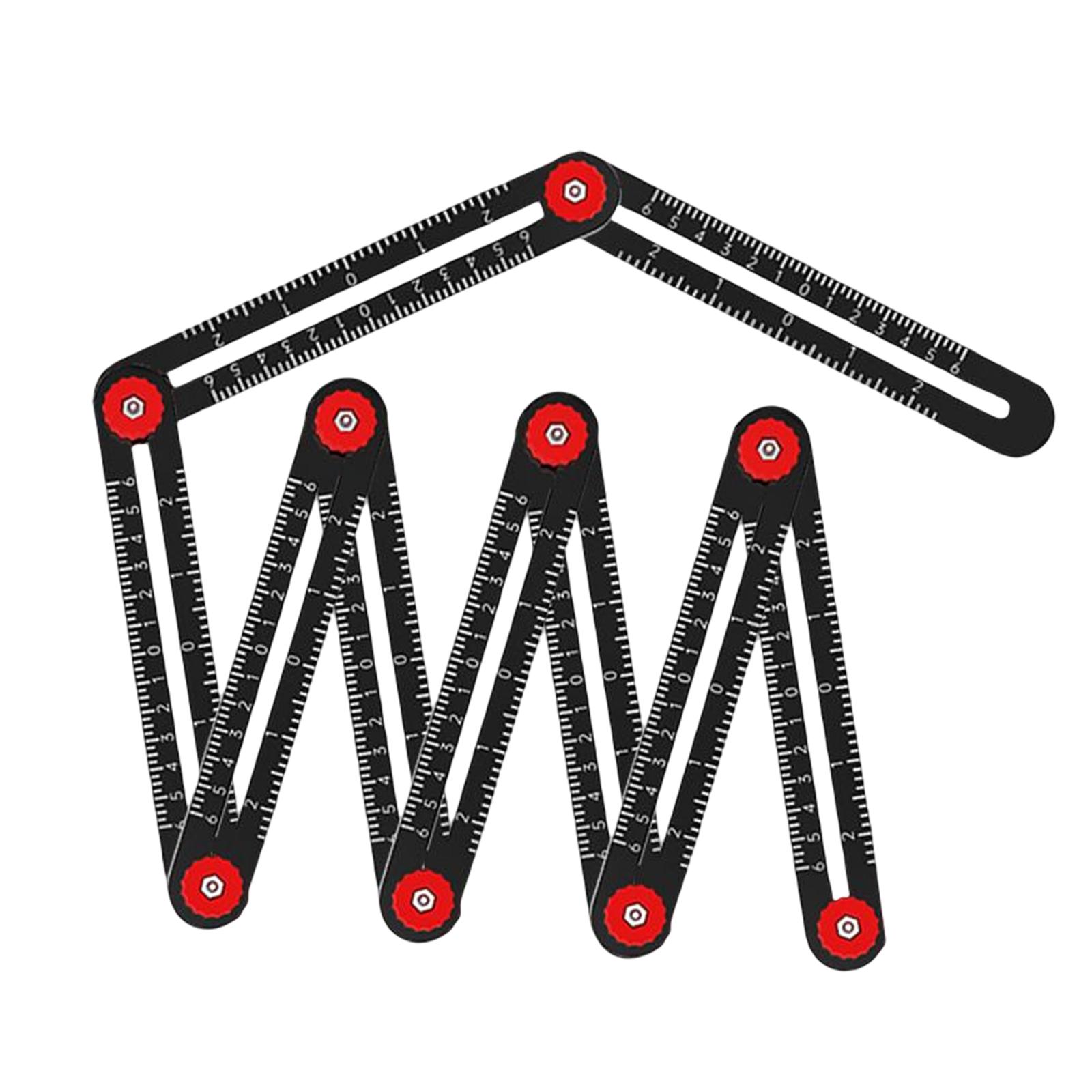 Magideal - Regla De Medición De Múltiples Ángulos De Aleación De Aluminio Buscador De Localizador De Apertura De Baldosas De Cerámica Regla De Múltiples Pliegues , 9 Sección