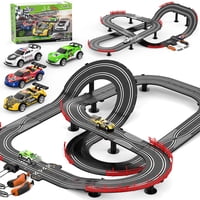 Fedonak - Set De Pista De Carreras De Coches Tragaperras A Escala 1:43 Con 4 Coches Tragaperras Para Niños
