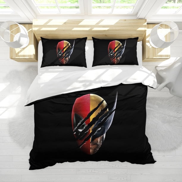 Hot Sale Deadpool & Wolverine Bedding Set,Boys Adult Single Twin Queen Size,Duvet Cover Pillowcase Bedding Bed Sheets