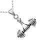 thumbnail image 3 of Hombres Deporte Gimnasio Fitness Levantamiento de pesas Collar Colgante Acero inoxidable Plata, 3 of 3