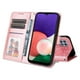 thumbnail image 2 of Funda tipo cartera FOXDOCK para Samsung Galaxy A22 5G , diseño girasol en relieve, cuero PU, cierre magnético, soporte y tarjetero, 2 of 5