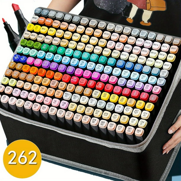 Hot Sales 262/204/168/120/100/80/60/48/36/24/12 Pcs Student Anime Drawing Pen Watercolor Notebook Marker Pen Set, Color Painting Double-ended Marker