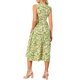 thumbnail image 3 of INSPIRE CHIC Vestido Floral Sin Mangas de Verano para Mujer, Cuello con Pliegues en Capas, Cuello en V, con Volantes, Línea A, Abotonado, Midi, Talla M, Verde, 3 of 5