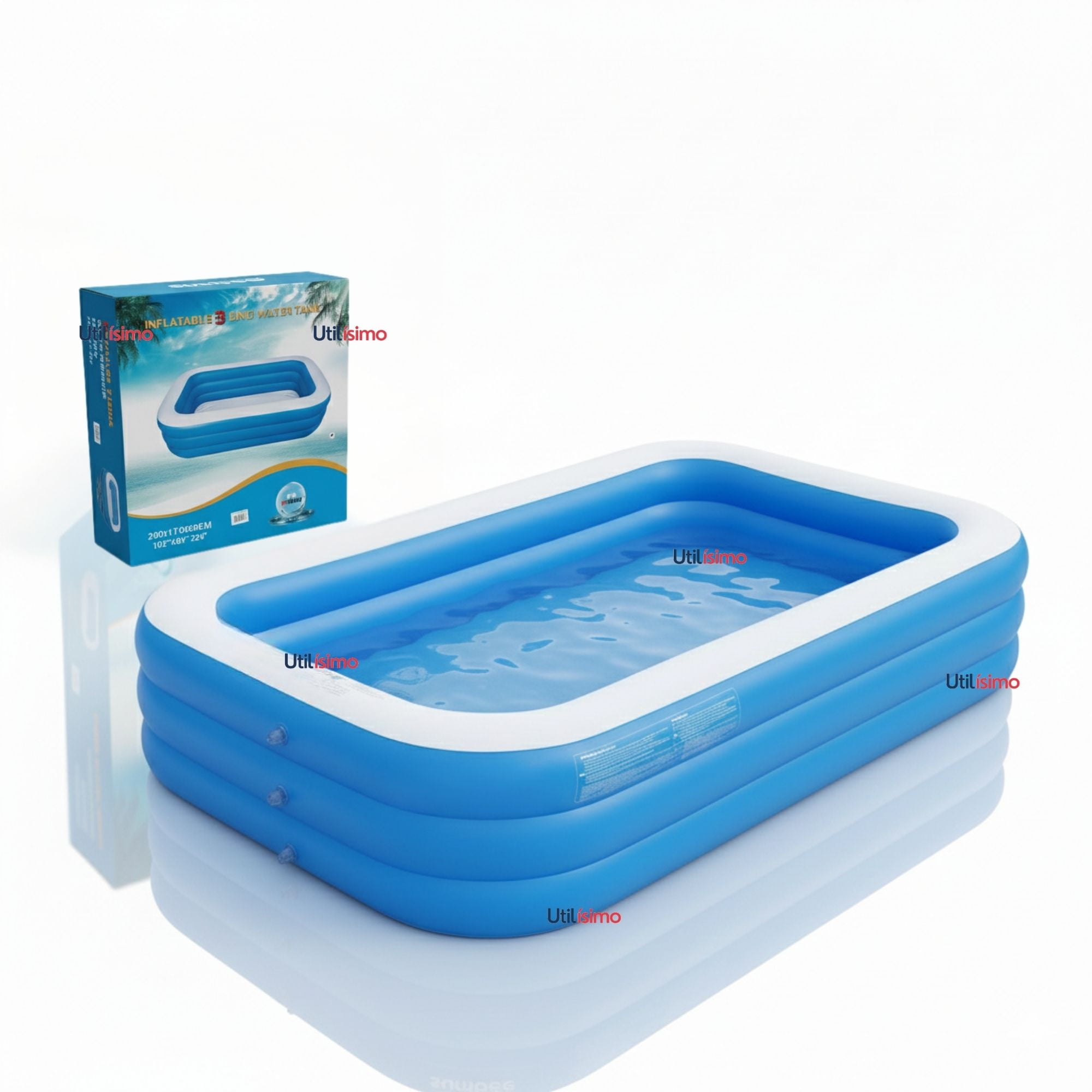 Line - Piscina Inflable Rectangular 260x170x60 Cm Color Azul