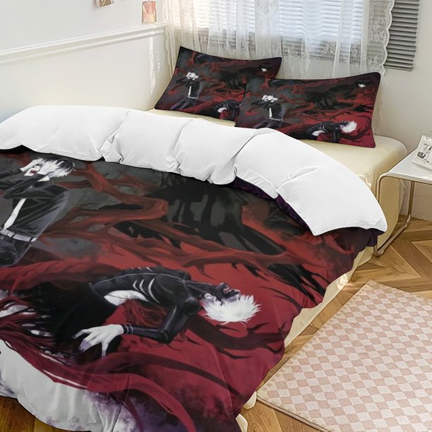 Tokyo Ghoul Anime Home Bed 3-piece Set Classic Japanese Anime Polyester Wash Student Dormitory Set