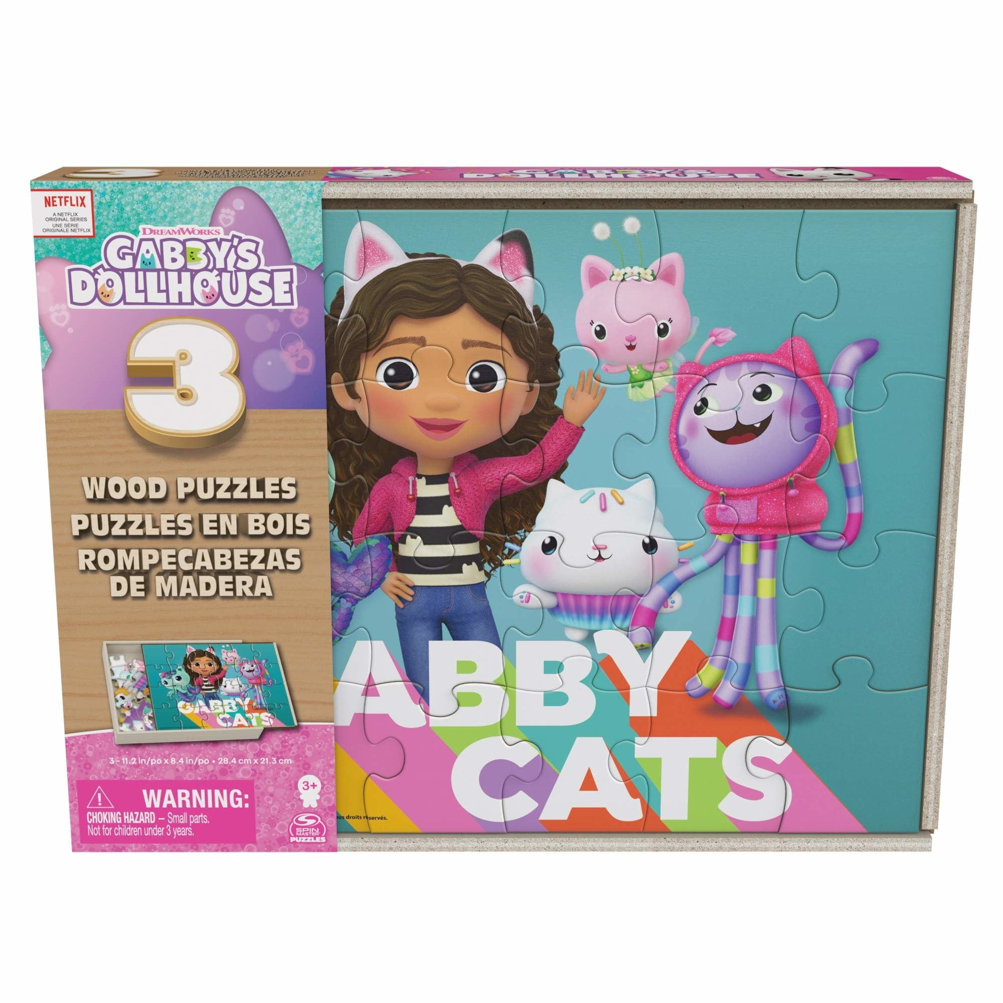 La Casa De Gabby - Gabby 3 Puzzles De Madera - 24 Piezas