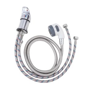 Ioensy - Kit De Grifo Y Rociador Para Cuenco De Champú, Válvula Mezcladora Fría Y Caliente Para Cabezal De Rociador Blanco Para Hogar Y Hotel