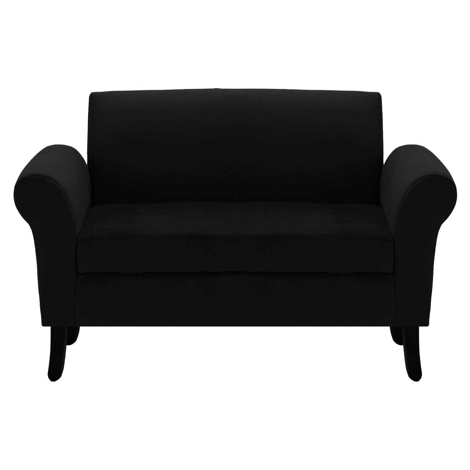 Bodevir - Banqueta Baul + Respaldo Lua 2c Felpa 20 Negro