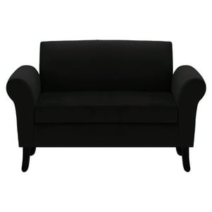 Bodevir - Banqueta Baul + Respaldo Lua 2C Felpa 20 Negro