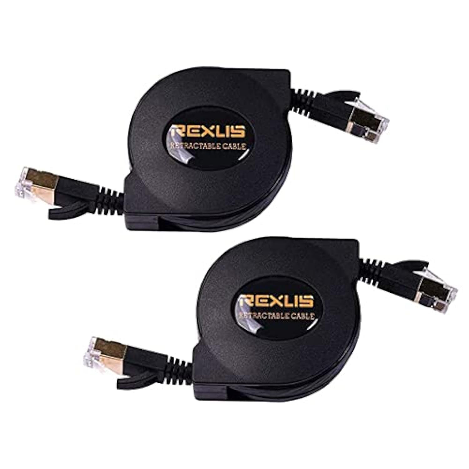 Rexus Usa - Cable De Red Ethernet Rexus Retráctil Cat 7 De 1,5 M, Paquete De 2