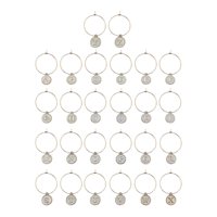 Bothyi - 26 Anillos De Abalorios Para Copas De Vino, Decoraciones Para Fiestas De Bodas De Navidad, Color Blanco