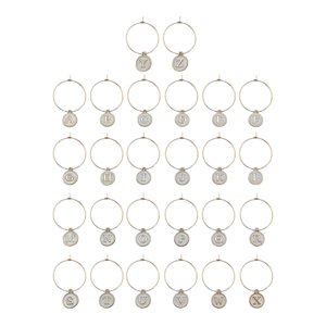 Bothyi - 26 Anillos De Abalorios Para Copas De Vino, Decoraciones Para Fiestas De Bodas De Navidad, Color Blanco