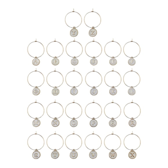 26 Anillos De Abalorios Para Copas De Vino, Decoraciones Para Fiestas De Bodas De Navidad, Color Blanco