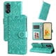 thumbnail image 5 of Funda tipo cartera FOXDOCK para OPPO Reno 8T 4G , diseño girasol en relieve, cuero PU, cierre magnético, soporte y tarjetero, 5 of 5