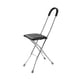 thumbnail image 1 of Bastón plegable con asiento, capacidad de 150 kg, portátil, silla plegable Negro, 1 of 5