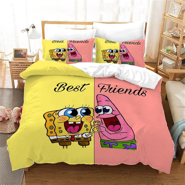 x661 Bed Sheetsed Duvet Cover (without Core) -piece Pillowcase (without Core) S&Spong&eBob Bed Set Comforter Bedding SetsSquarePantss 3-Piece Bedding Set (1 Duvet Cover + 2 Pillow Shams) nj661