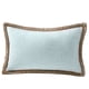 thumbnail image 1 of Funda de almohada decorativa de estilo rústico con ribete de lino y arpillera, con bordes personalizados, para exteriores, 30 x 50 cm, 1 of 5