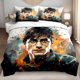 thumbnail image 1 of 3pcs Bedding set bedding cushion cover Artistic Paint Splatter Wizard Portrait Duvet Cover Set, 1 of 1