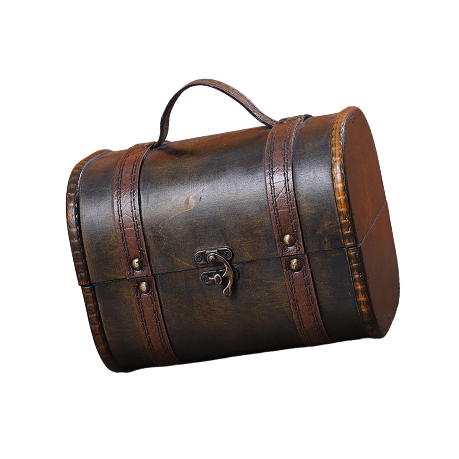 Magideal - Caja De Almacenamiento Decorativa De Madera Para Joyas, Caja De Regalo Pequeña, De Joyería, Caja De Baratijas Con Bisagras Para Mujeres Y Hombre Negro Marrón