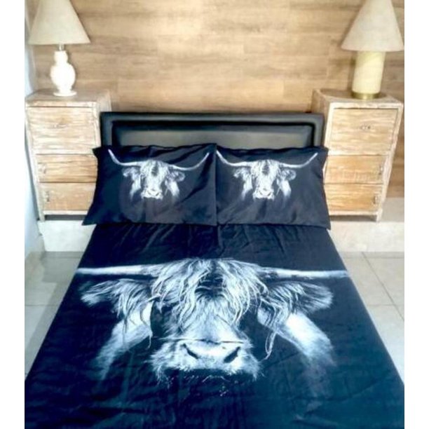 Highland cow Quilt Duvet Cover Set Home Textiles Doona Cover Bedclothes3-Piece Bedding Set