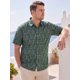 thumbnail image 4 of INSPIRE CHIC Camisa de Hombre Grande y Alta con Estampado de Manga Corta para Playa Casual 3XL Verde Oscuro, 4 of 5