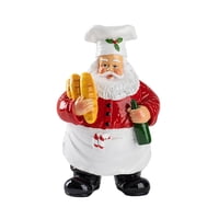 Magideal - Figura De Papá Noel Como Adorno Navideño Único, Estatua De Mesa Y Decoración Festiva, Artículo De Colección Como Chef Hecho De Resina, Como Regalo Y P Sosteniendo El Pan