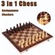 thumbnail image 4 of Juego de ajedrez de madera con almacenamiento plegable, juego 3 en 1, 4 of 7