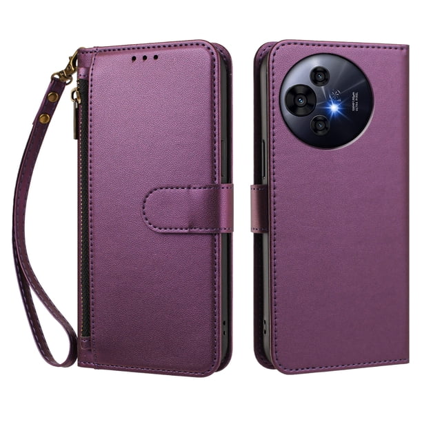 Funda Tipo Billetera para TCL 50 Pro NxtPaper con Soporte y Bolsillo con Cierre Violeta intenso