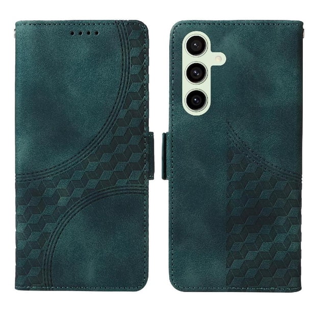 Carcasa FOXDOCK Samsung Galaxy S24 FE de cuero PU, diseño acolchado clásico, protección contra caídas y rayones