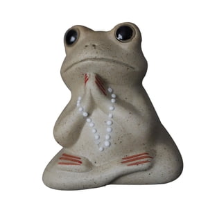 Bothyi - Estatuilla De Mascota De Té De Rana De Cerámica Estatuas De Animales Pequeños Accesorio Elegante Estilo Encantador A