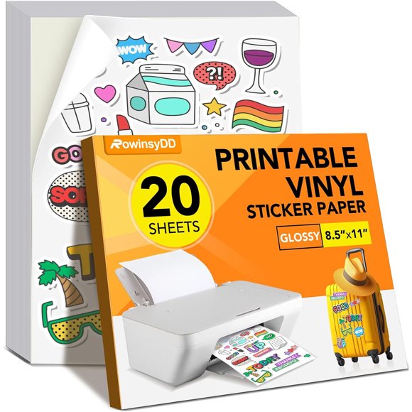 Papel Vinilo Adhesivo RowinsyDD 8.5 x 11 Pulgadas