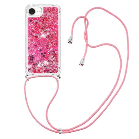 Funda Foxdock Para Iphone 16E Con Cuerda Ajustable, Brillo Líquido, Protección Antigolpes Y Lente – Ideal Para Regalo