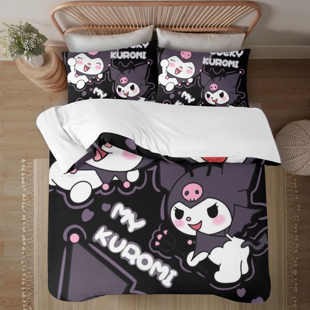 Kuromi Soft 3D Printed Duvet Cover Bedding Set with Comforter Cover 3 Piece Set