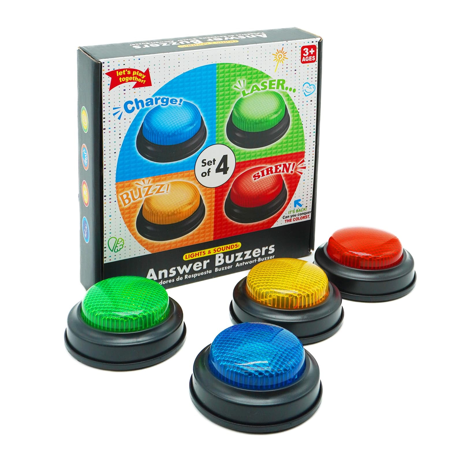 Set De 4 Timbres De Respuesta Gelabur Para Aula De Juegos De Preguntas Y Respuestas