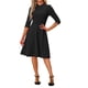 thumbnail image 1 of INSPIRE CHIC Vestido Vintage para Mujer Regreso a Clases Atuendo de Maestra Mangas 3/4 Cuello Mao Vestido de Oficina Línea A XL Negro, 1 of 6