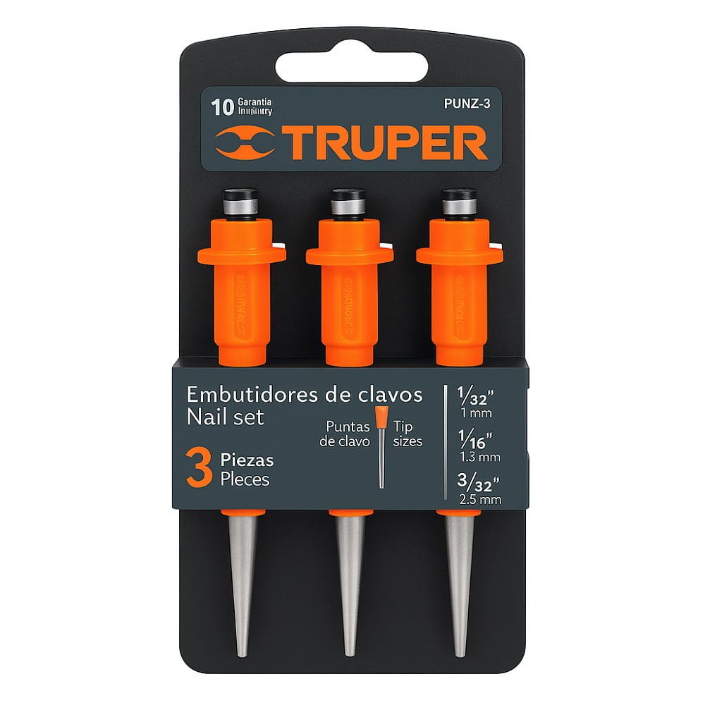 Truper - Juego De 3 Embutidores Botadores De Clavos Punz-3