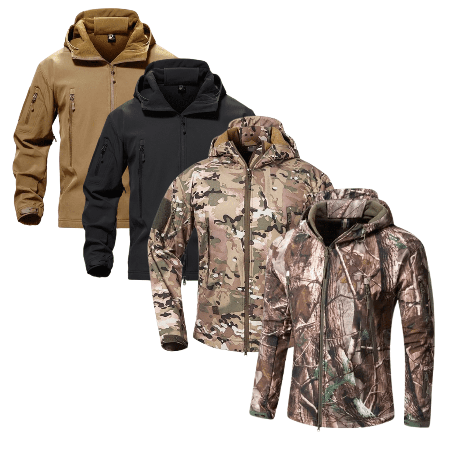 Genérico - Chaqueta Softshell Tactica Militar Con Capucha Impermeable