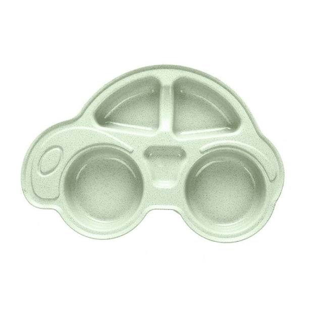 Kindergarten-Ready Tableware: Adorable Cartoon Car Wheat Straw Divided Plates - Perfect for Baby Food Supplements & Small Gifts!