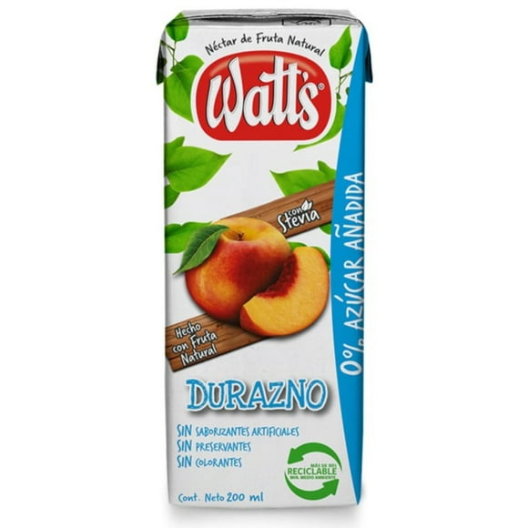 Néctar Durazno 0% Azúcar Caja, 200 ml