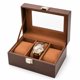 thumbnail image 1 of Caja de Relojes AMZGO de 3 Ranuras con Tapa de Vidrio y Acabado de Madera Espresso, 1 of 8
